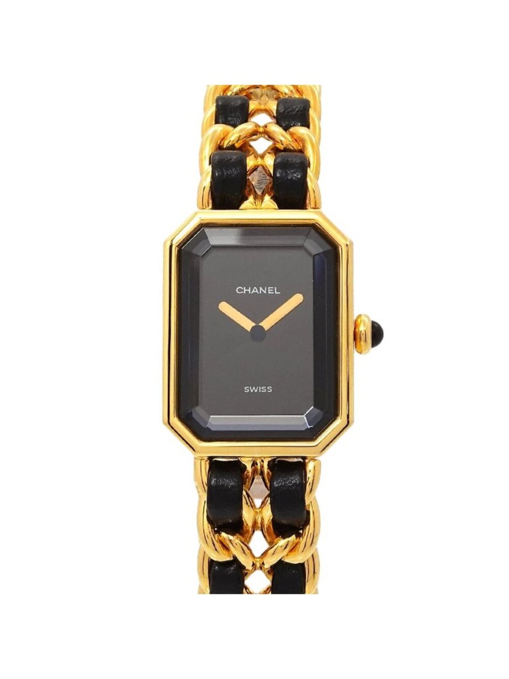 Chanel Premiere L Vintage Watch Black Gold